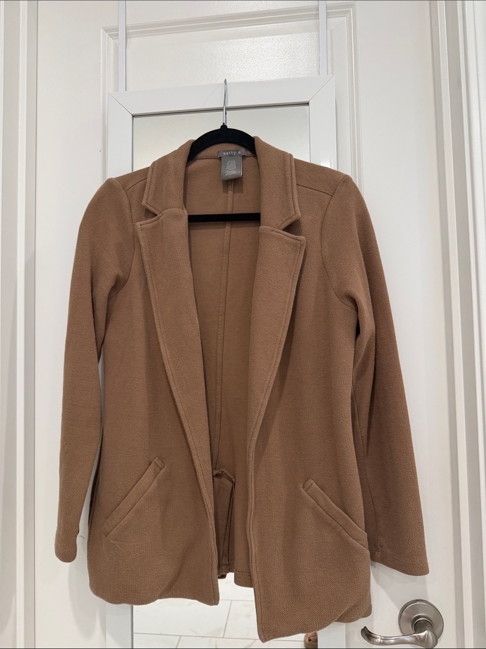 Matty M Camel Tan Open-Front Blazer Jacket